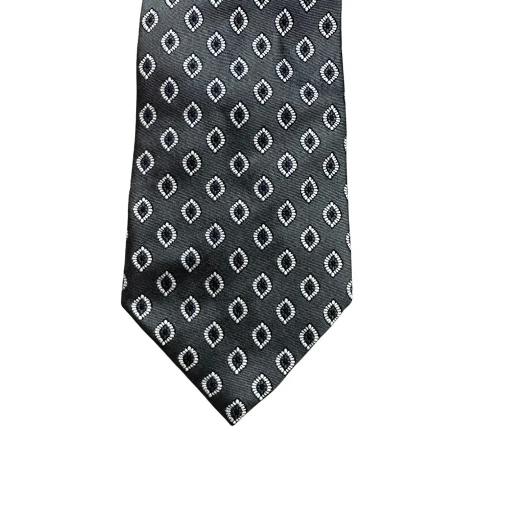 Jos. A. Bank Executive Collection Silk Tie Gray Geometric Diamond Pattern 3.25